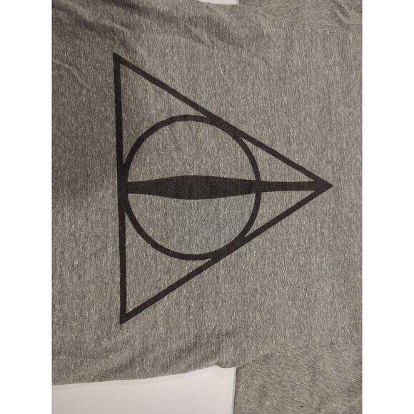 Harry Potter Grey Short Sleeve Tee Small Deathly Hallows - Picture 6 of 6